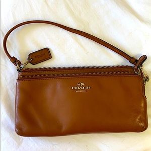 COACH Double Zip Smooth Leather Wristlet 52636